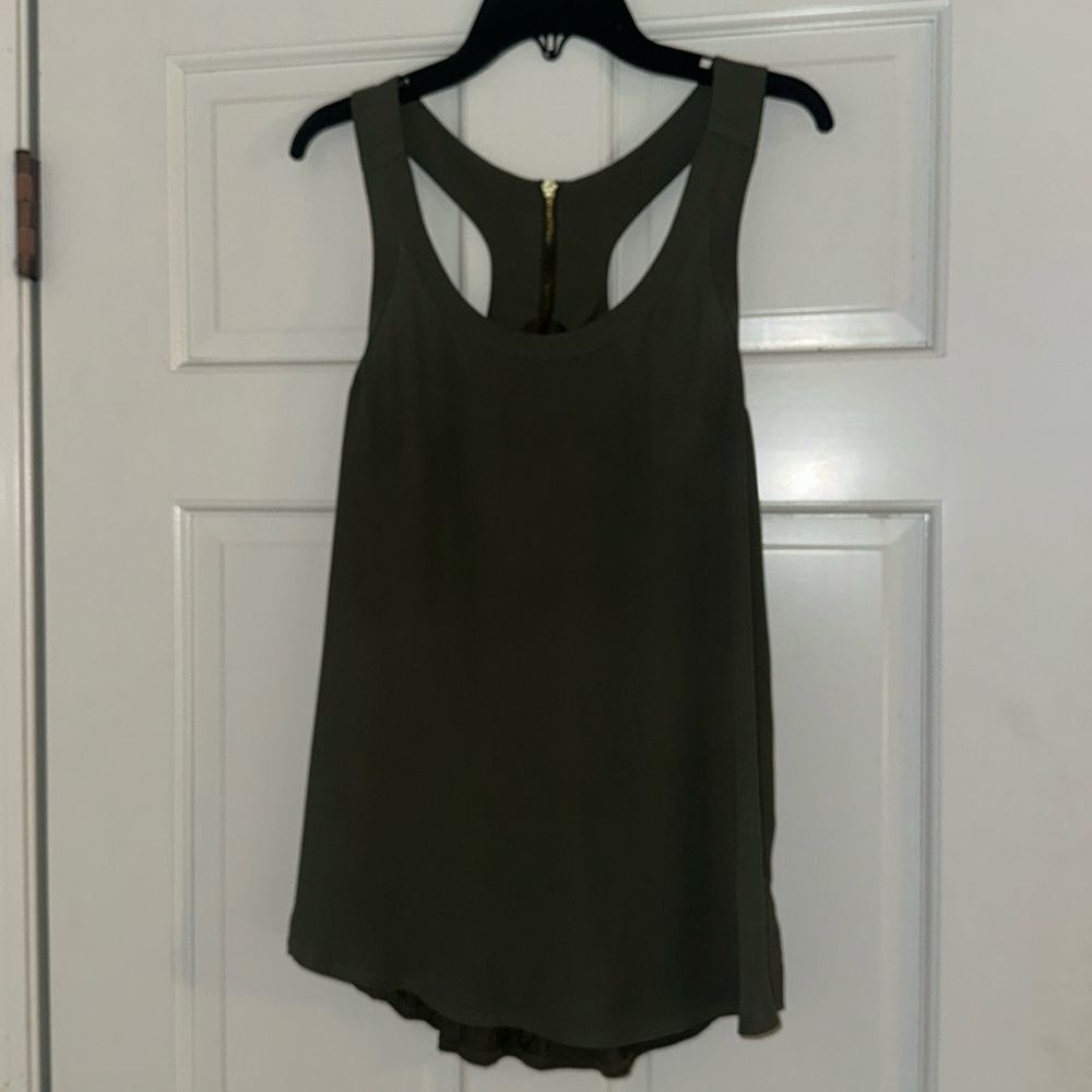 Express racer back tank top size small. Military green.